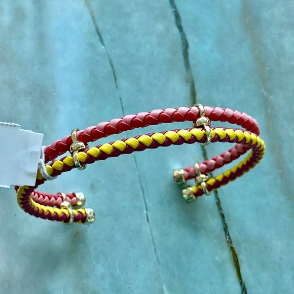 Kendra Scott Raven Cuff Bracelet in Coral Mix Gold Tone - Picture 1 of 7